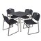 Kee Kee Square Table & Chair Set, Wood, Metal, Polypropylene Top TB3030GYBPCM44BK - alternate 1